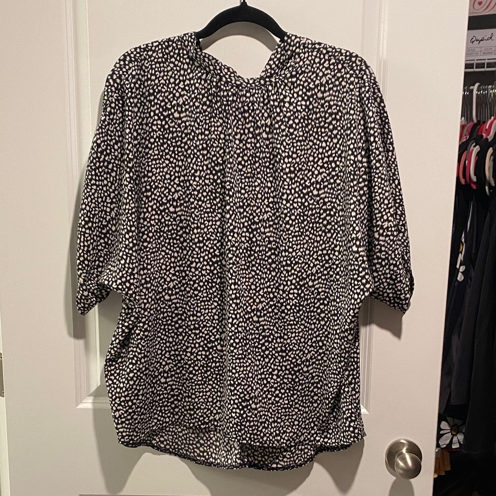 SHEIN Batwing Sleeve Tie Back Blouse